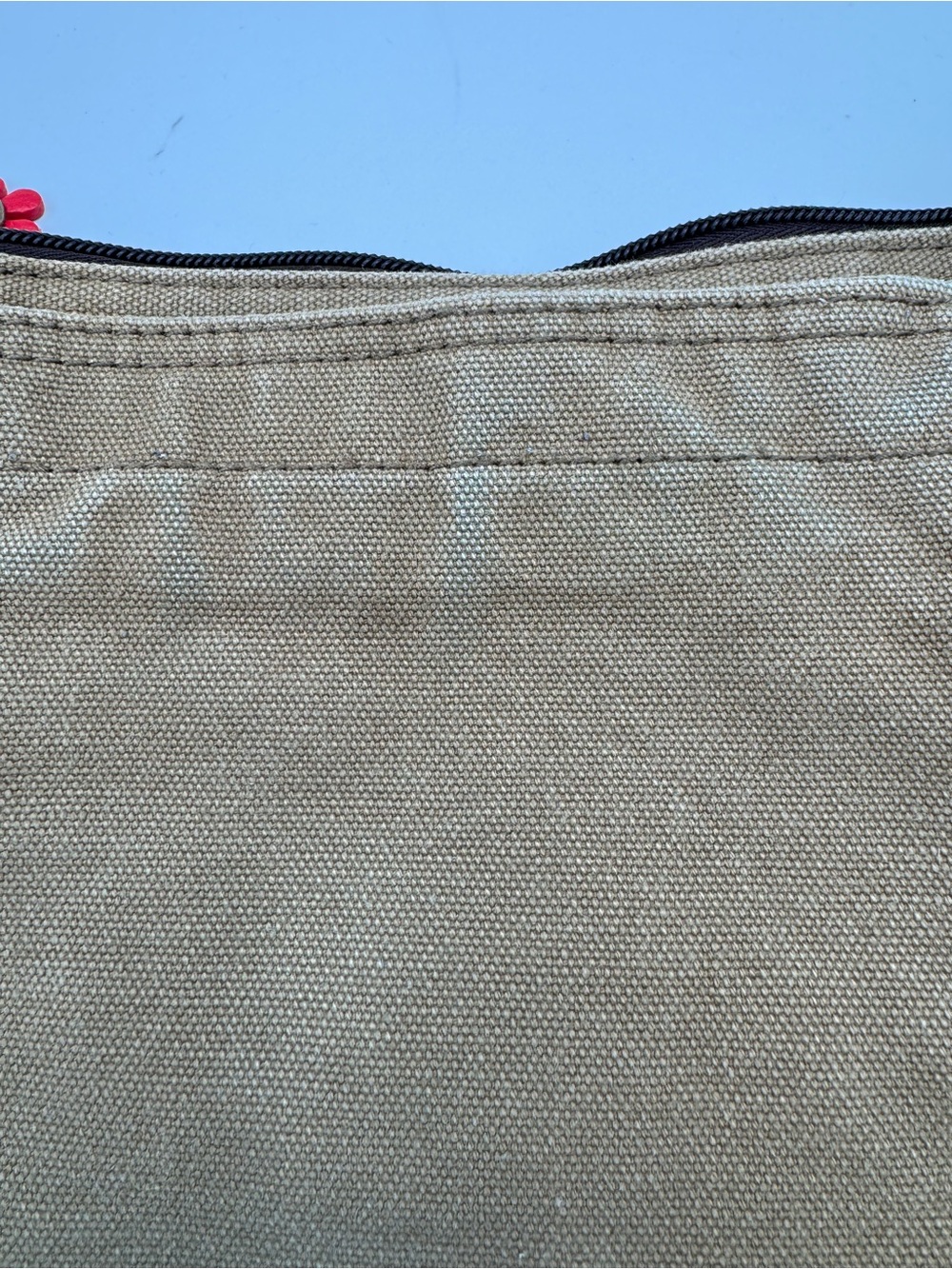 Chala Patch Embellished Canvas Crossbody Messenger Bag- Olive Green Tan Brown - Picture 11 of 11